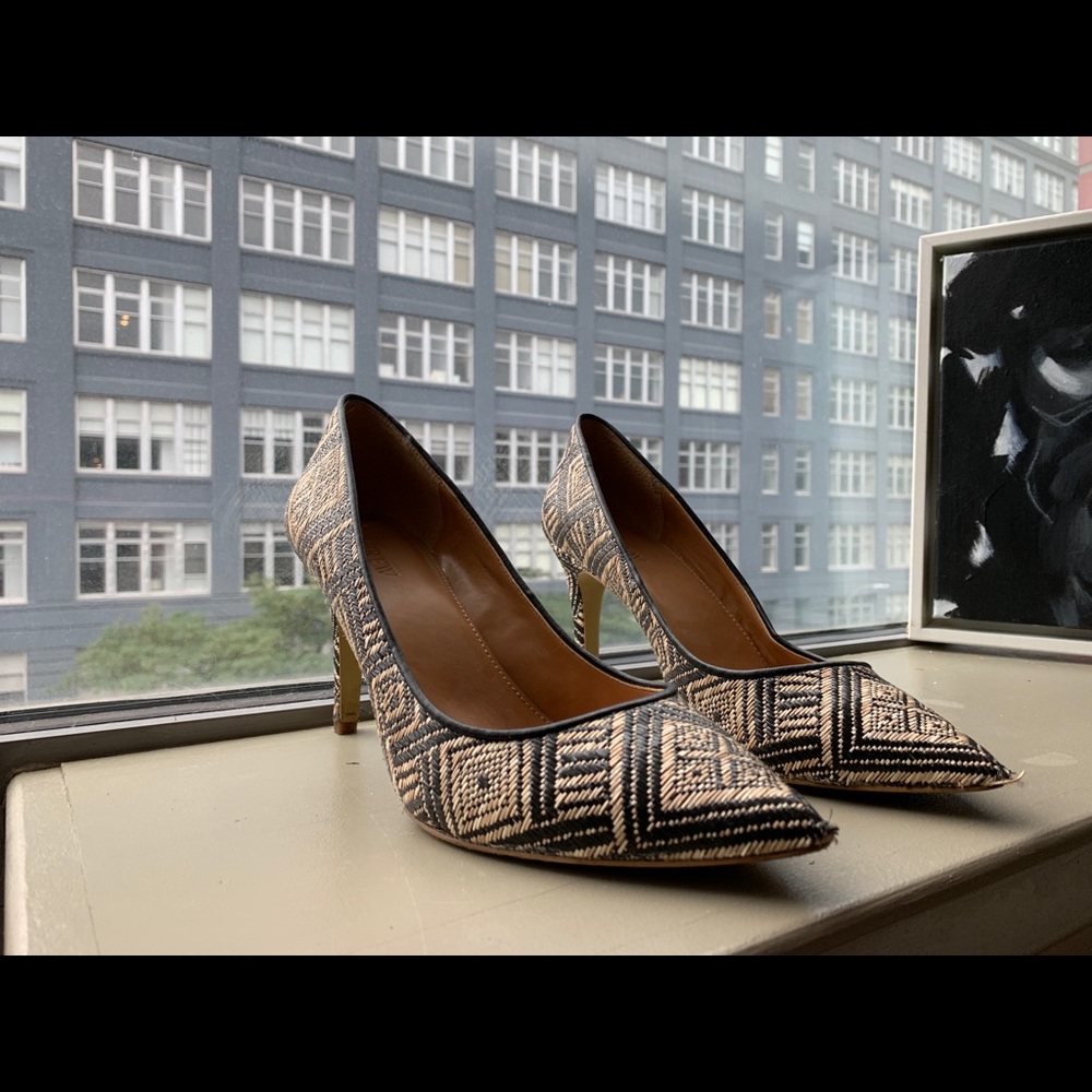 J Crew Woven Pattern Heels